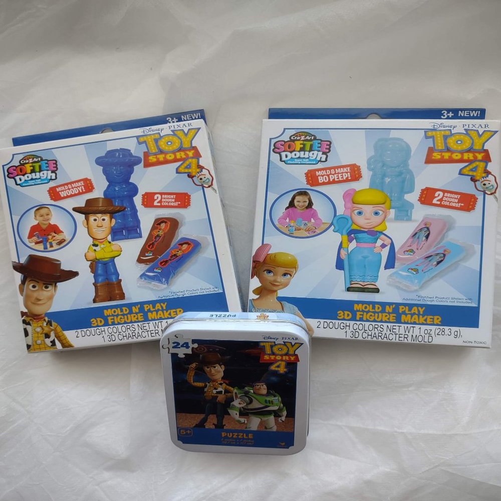 NWT 3 Piece Disney Pixar Toy Story 4 Mold N' Play 3D Figure Maker and Puzzle Set